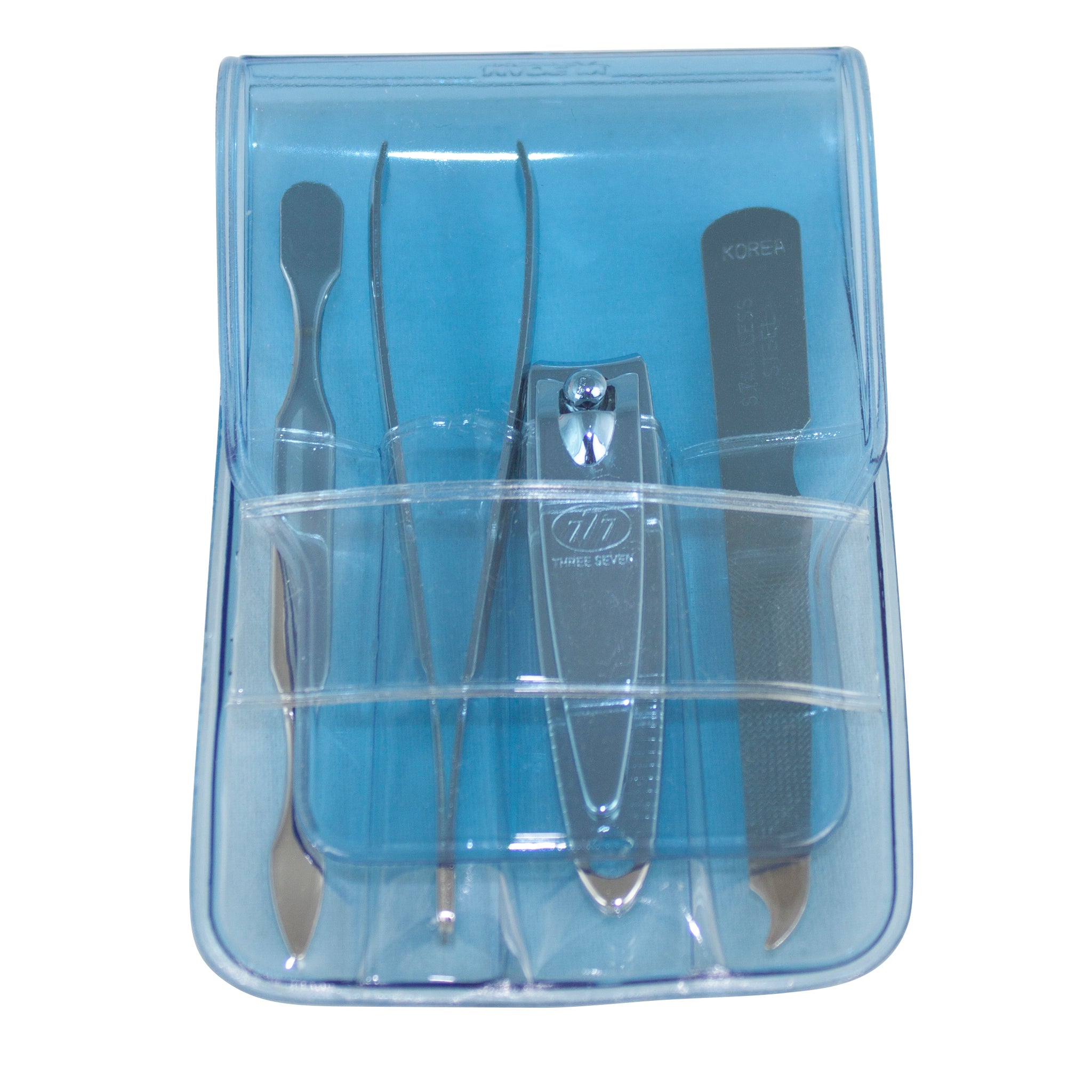 Three Seven, Nail Clipper Set 4pcs DS-84, MADE IN KOREA (Blue), Free shipping (Excluding HI, AK)